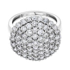 Red Carpet Collection - Luxuriant Lab Grown Diamond (SI/G-H) Cluster Ring in Platinum Overlay Sterling Silver 3.00 Ct._8572430