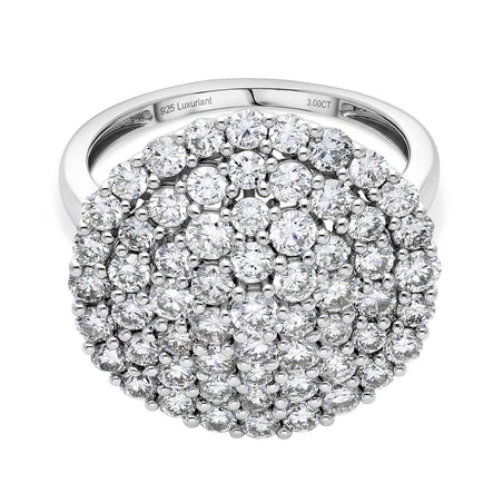 Red Carpet Collection - Luxuriant Lab Grown Diamond (SI-G-H) Cluster Ring in Platinum Overlay Sterling Silver 3.00 Ct. 8572430 1