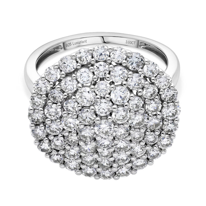 Red Carpet Collection - Luxuriant Lab Grown Diamond (SI-G-H) Cluster Ring in Platinum Overlay Sterling Silver 3.00 Ct. 8572430 1