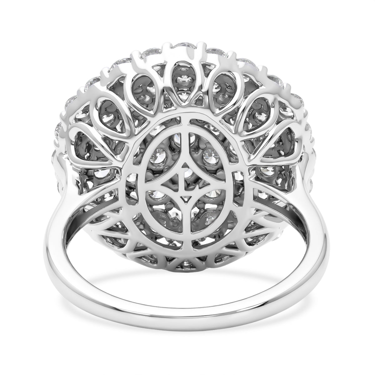 Red Carpet Collection - Luxuriant Lab Grown Diamond (SI-G-H) Cluster Ring in Platinum Overlay Sterling Silver 3.00 Ct. 8572430 5