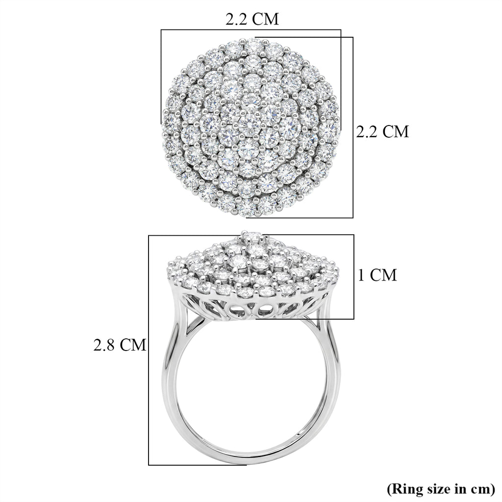 Red Carpet Collection - Luxuriant Lab Grown Diamond (SI/G-H) Cluster Ring in Platinum Overlay Sterling Silver 3.00 Ct._8572430_5