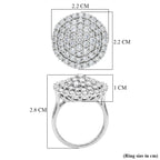 Red Carpet Collection - Luxuriant Lab Grown Diamond (SI/G-H) Cluster Ring in Platinum Overlay Sterling Silver 3.00 Ct._8572430_5