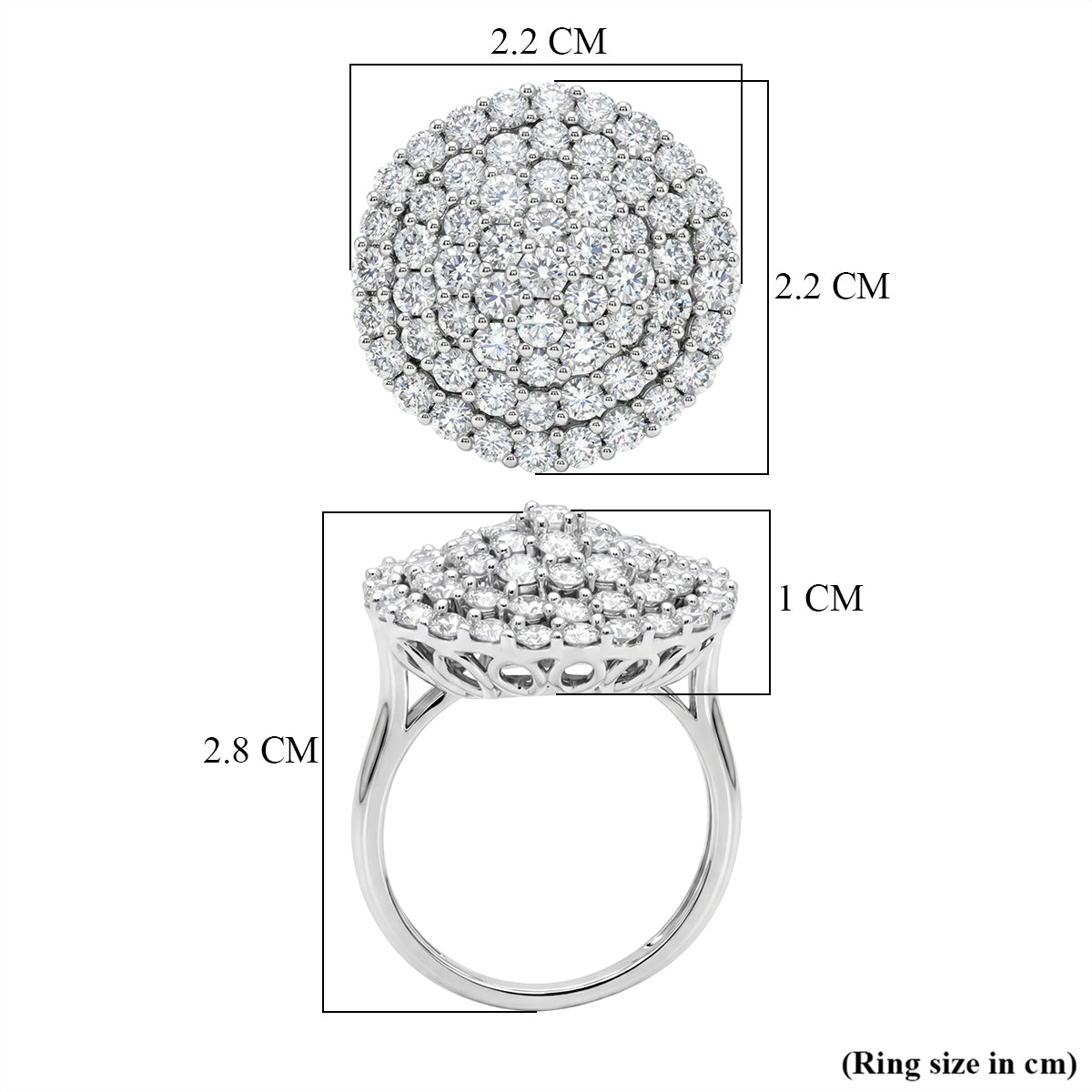 Red Carpet Collection - Luxuriant Lab Grown Diamond (SI-G-H) Cluster Ring in Platinum Overlay Sterling Silver 3.00 Ct. 8572430 6