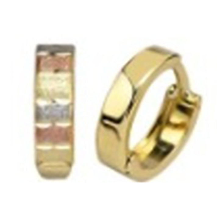 9K Gold Tri Colour Hoop Earring 8572439 1
