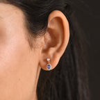 D'Joy - AAA Tanzanite & White Zircon Oval Halo Drop Earring with Push Post in Yellow Gold Plated Sterling Silver 1.00 Ct._8572710_1