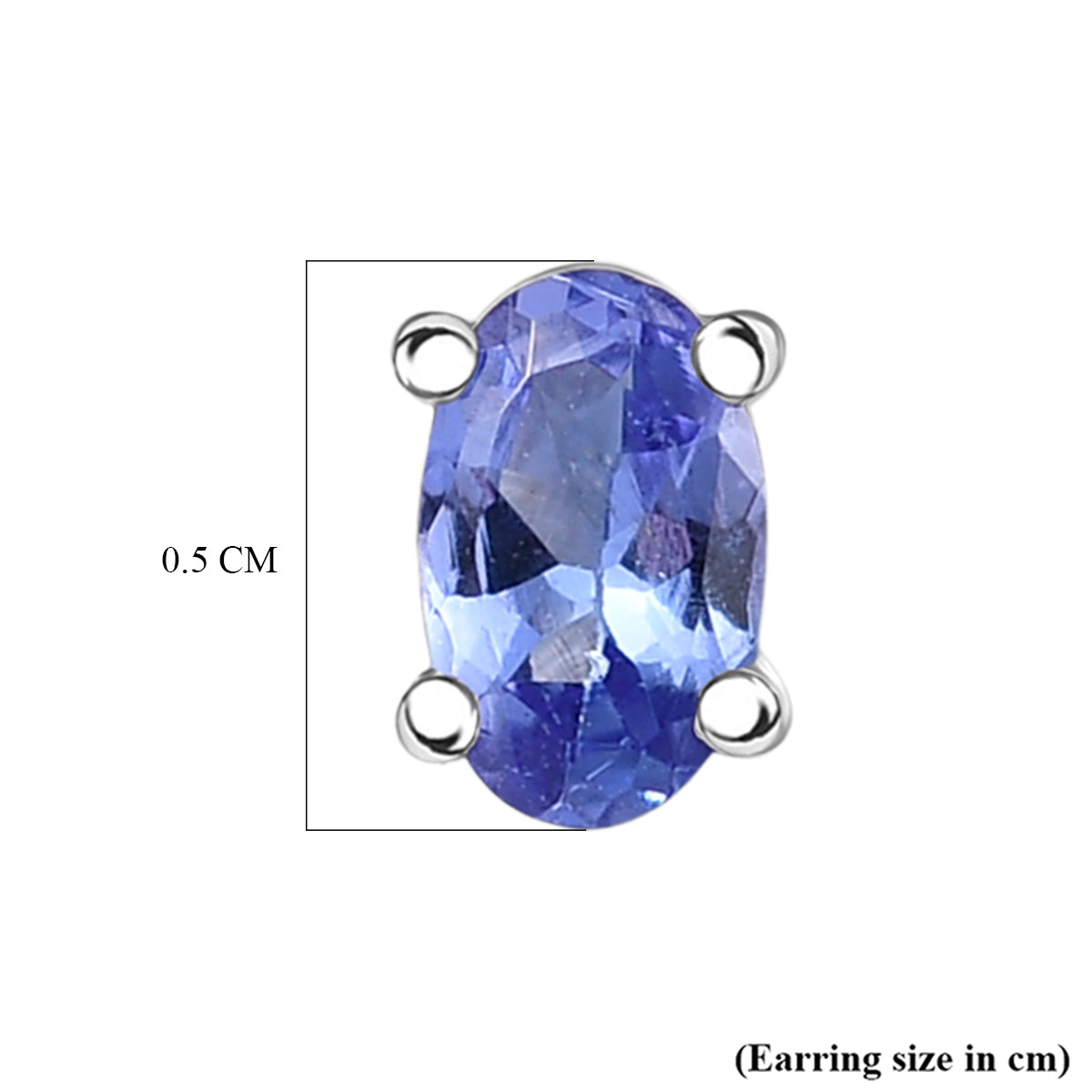 D'Joy - Tanzanite Solitaire Stud Push Post Earring in Platinum Overlay Sterling Silver 8572718 4