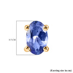 D'Joy - Tanzanite Solitaire Stud Push Post Earring in Yellow Gold Plated Sterling Silver_8572724_4