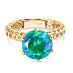 D'Joy - Peacock Triplet Quartz Solitaire Ring in Yellow Gold Plated Sterling Silver 4.00 Ct._8572799
