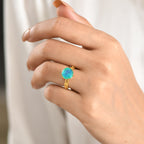 D'Joy - Peacock Triplet Quartz Solitaire Ring in Yellow Gold Plated Sterling Silver 4.00 Ct._8572799_1