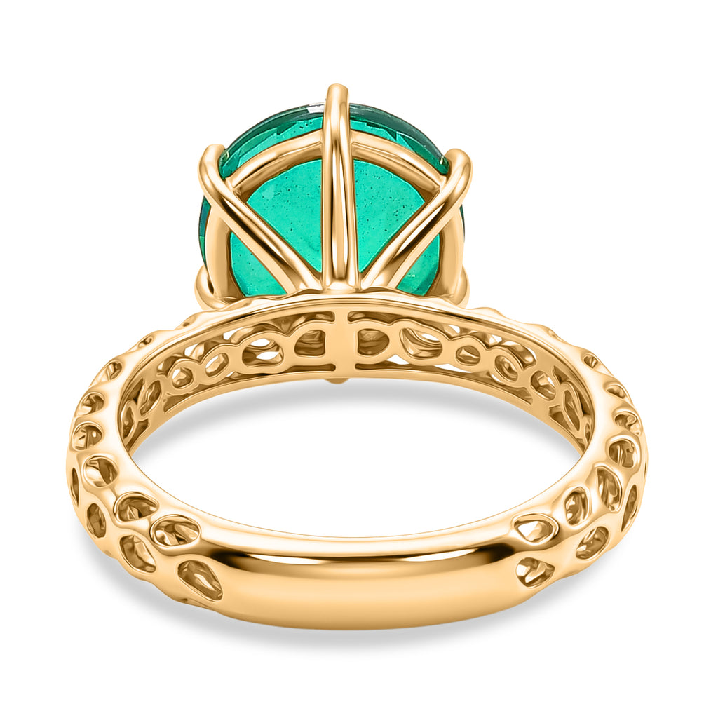 D'Joy - Peacock Triplet Quartz Solitaire Ring in Yellow Gold Plated Sterling Silver 4.00 Ct._8572799_4