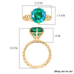 D'Joy - Peacock Triplet Quartz Solitaire Ring in Yellow Gold Plated Sterling Silver 4.00 Ct._8572799_5