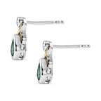 Luxuriant - AAA Premium  Zambian Emerald & Lab Grown Diamond (SI/G-H) Infinity Drop Earring with Push Post in 18K Vermeil Yellow Gold Plated & Rhodium Overlay Sterling Silver 0.34 Ct._8572810_3