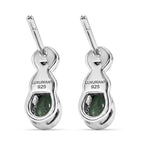 Luxuriant - AAA Premium  Zambian Emerald & Lab Grown Diamond (SI/G-H) Infinity Drop Earring with Push Post in 18K Vermeil Yellow Gold Plated & Rhodium Overlay Sterling Silver 0.34 Ct._8572810_4