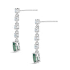 Luxuriant - AAA Zambian Emerald & Lab Grown Diamond (SI/G-H) Dangling Earring with Push Post in Rhodium Overlay Sterling Silver 1.30 Ct._8572835_3