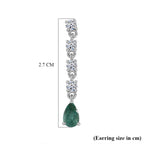 Luxuriant - AAA Zambian Emerald & Lab Grown Diamond (SI/G-H) Dangling Earring with Push Post in Rhodium Overlay Sterling Silver 1.30 Ct._8572835_5