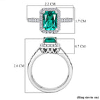 Luxuriant - AAA Lab Grown Columbian Emerald & Lab Grown Diamond (SI/G-H) Halo Ring in Rhodium Overlay Sterling Silver 1.80 Ct._8573161_5
