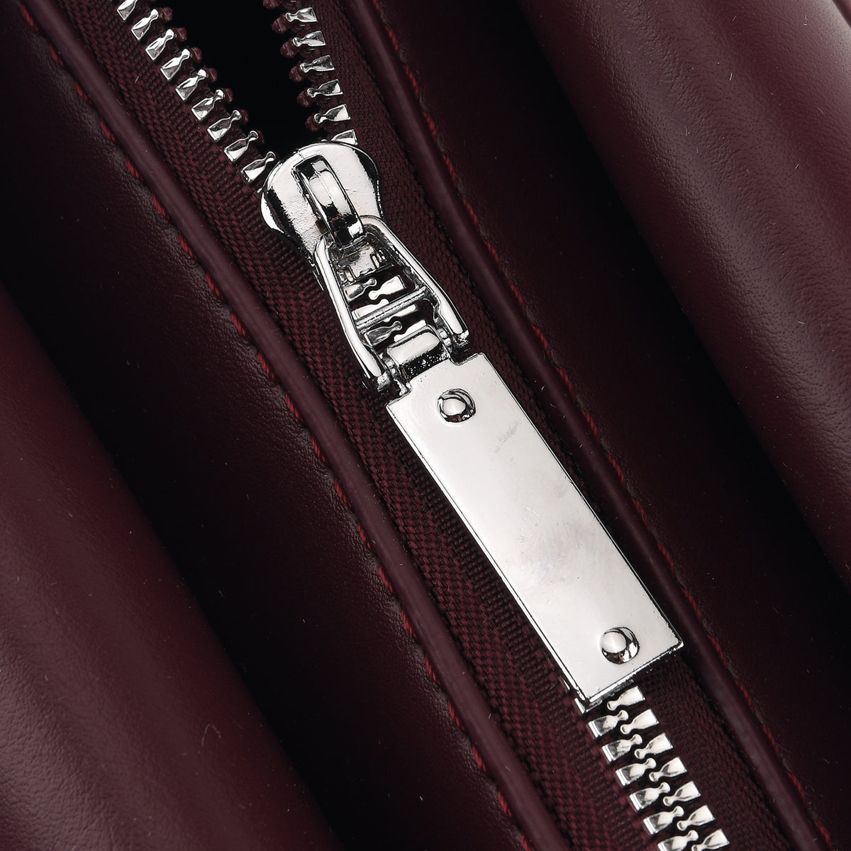Designer Inspired - Textured Top Handle Tote Bag with Shoulder Strap - Burgundy V32640803 4