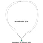 D'Joy - AAA Lab Grown Colombian Emerald & White Zircon Halo Necklace (Size - 20) in Rhodium Overlay Sterling Silver 1.00 Ct._8573332_4