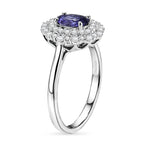 D'Joy Iolite, Moissanite Main Stone With Surrounding Stone Ring in Rhodium OverlaySterling Silver  2.200  Ct._8573350_4
