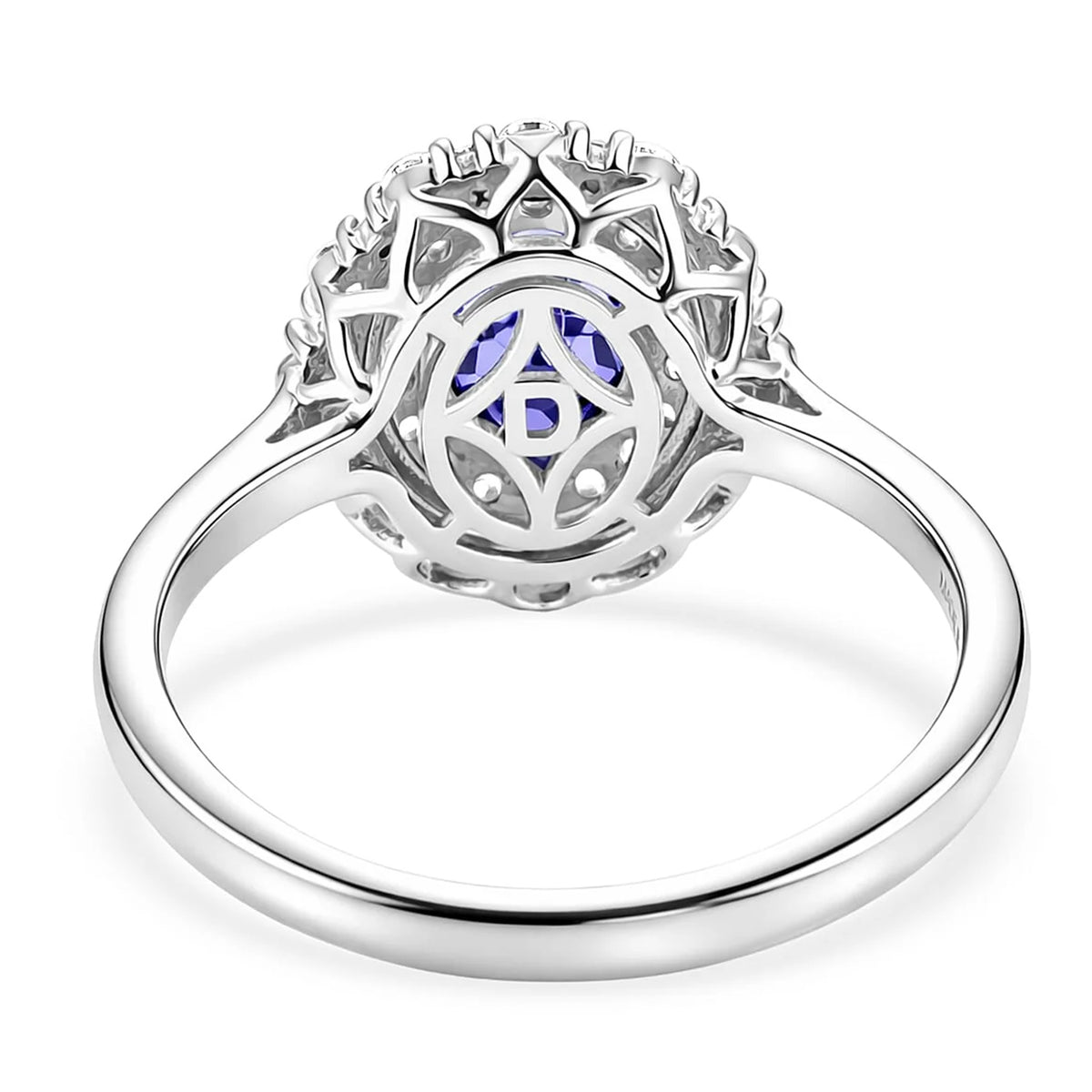 Certified and Appraised D'Joy Iolite, Moissanite Main Stone With Surrounding Stone Ring in Rhodium Overlay Sterling Silver 2.200 Ct. 8573350 5