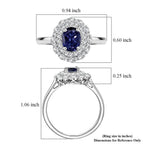 D'Joy Iolite, Moissanite Main Stone With Surrounding Stone Ring in Rhodium OverlaySterling Silver  2.200  Ct._8573350_6