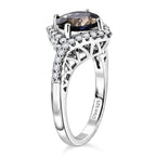 D'Joy Iolite, Moissanite Main Stone With Side Stone Ring in Rhodium OverlaySterling Silver  2.550  Ct._8573364_4