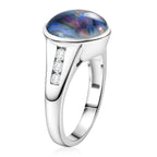 D'Joy - Boulder Opal Triplet & White Zircon Ring in Rhodium Overlay Sterling Silver 3.85 Ct._8573382_3