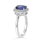 Luxuriant - AAA Tanzanite & Lab Grown Diamond (SI/G-H) Cushion Cut Halo Ring in Rhodium Overlay Sterling Silver 2.00 Ct._8573422_3