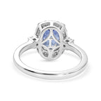 Luxuriant - AAA Tanzanite & Lab Grown Diamond (SI/G-H) Cushion Cut Halo Ring in Rhodium Overlay Sterling Silver 2.00 Ct._8573422_4