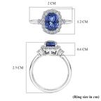 Luxuriant - AAA Tanzanite & Lab Grown Diamond (SI/G-H) Cushion Cut Halo Ring in Rhodium Overlay Sterling Silver 2.00 Ct._8573422_5