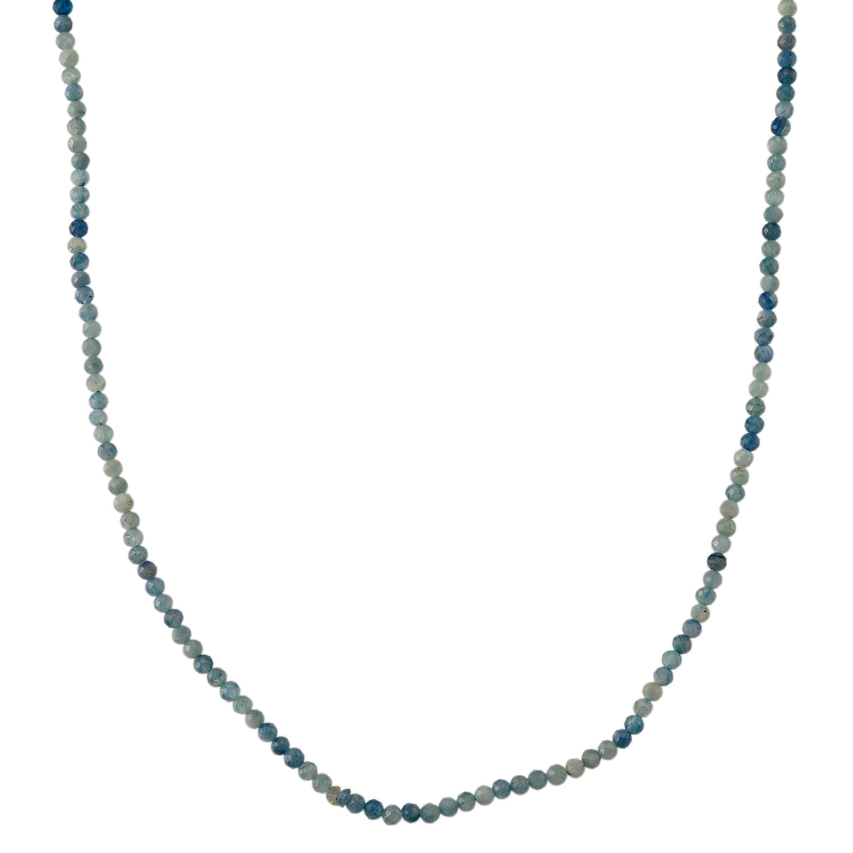 AAA Natural Kyanite Adjustable Beads Necklace (Size - 18+2 Ext) with Clasp in Silver Tone 25.00 Ct. V32536063 0
