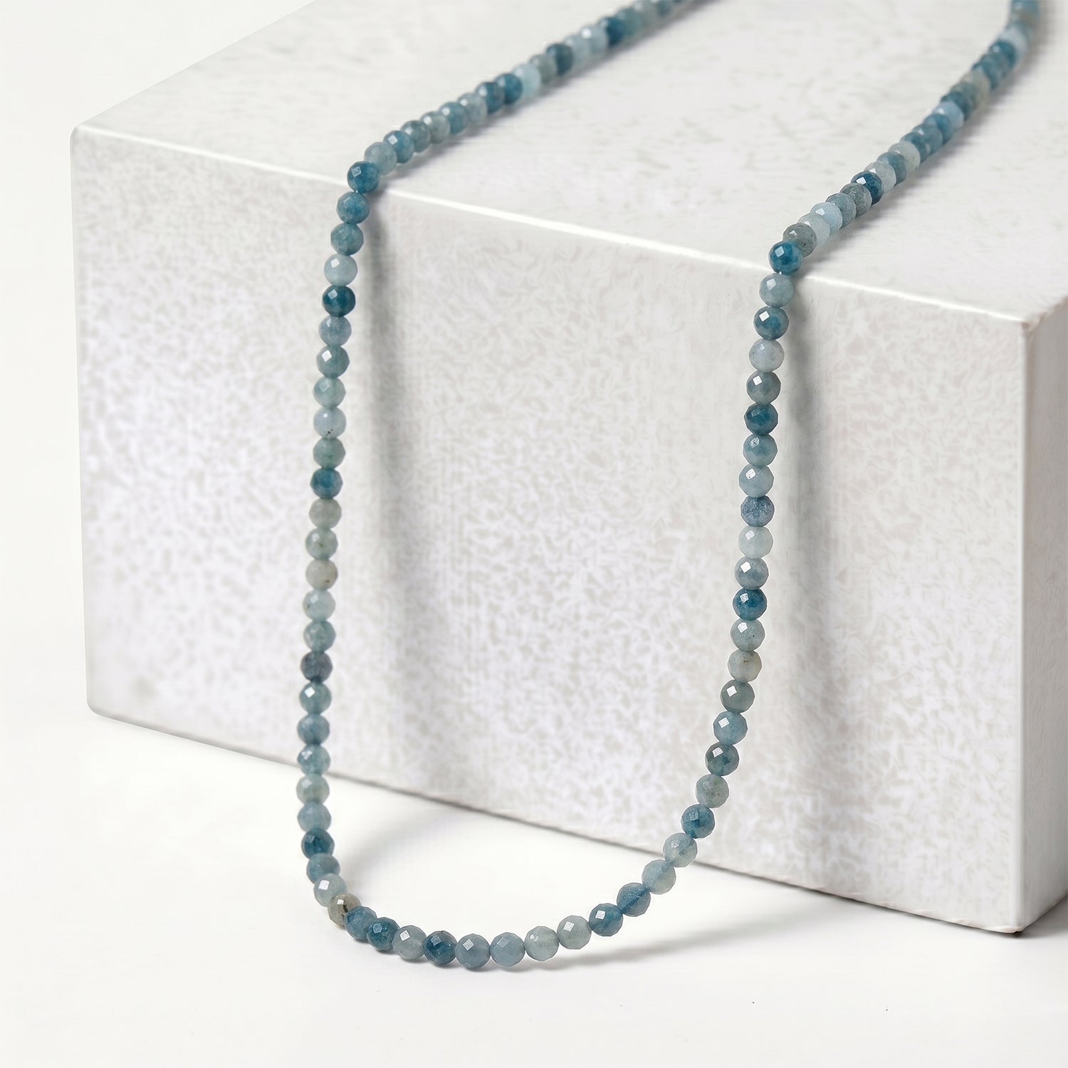 AAA Natural Kyanite Adjustable Beads Necklace (Size - 18+2 Ext) with Clasp in Silver Tone 25.00 Ct. V32536063 3