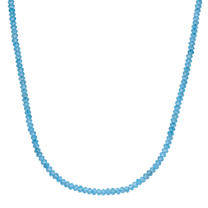 Swiss Blue Topaz Beads Necklace (Size - 18-2 Ext) in Rhodium Overlay Sterling Silver 45.00 Ct. 8573554 1