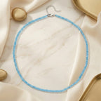 Swiss Blue Topaz Beads Necklace (Size - 18+2 Ext) in Rhodium Overlay Sterling Silver 45.00 Ct._8573554_1