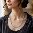 Swiss Blue Topaz Beads Necklace (Size - 18+2 Ext) in Rhodium Overlay Sterling Silver 45.00 Ct._8573554_2
