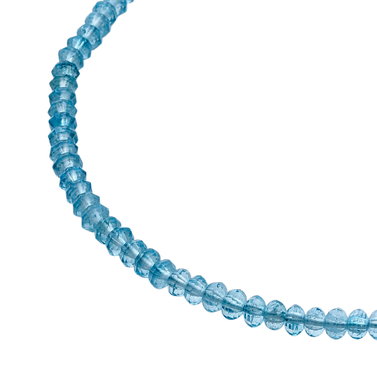 Swiss Blue Topaz Beads Necklace (Size - 18+2 Ext) in Rhodium Overlay Sterling Silver 45.00 Ct. V32520985 4