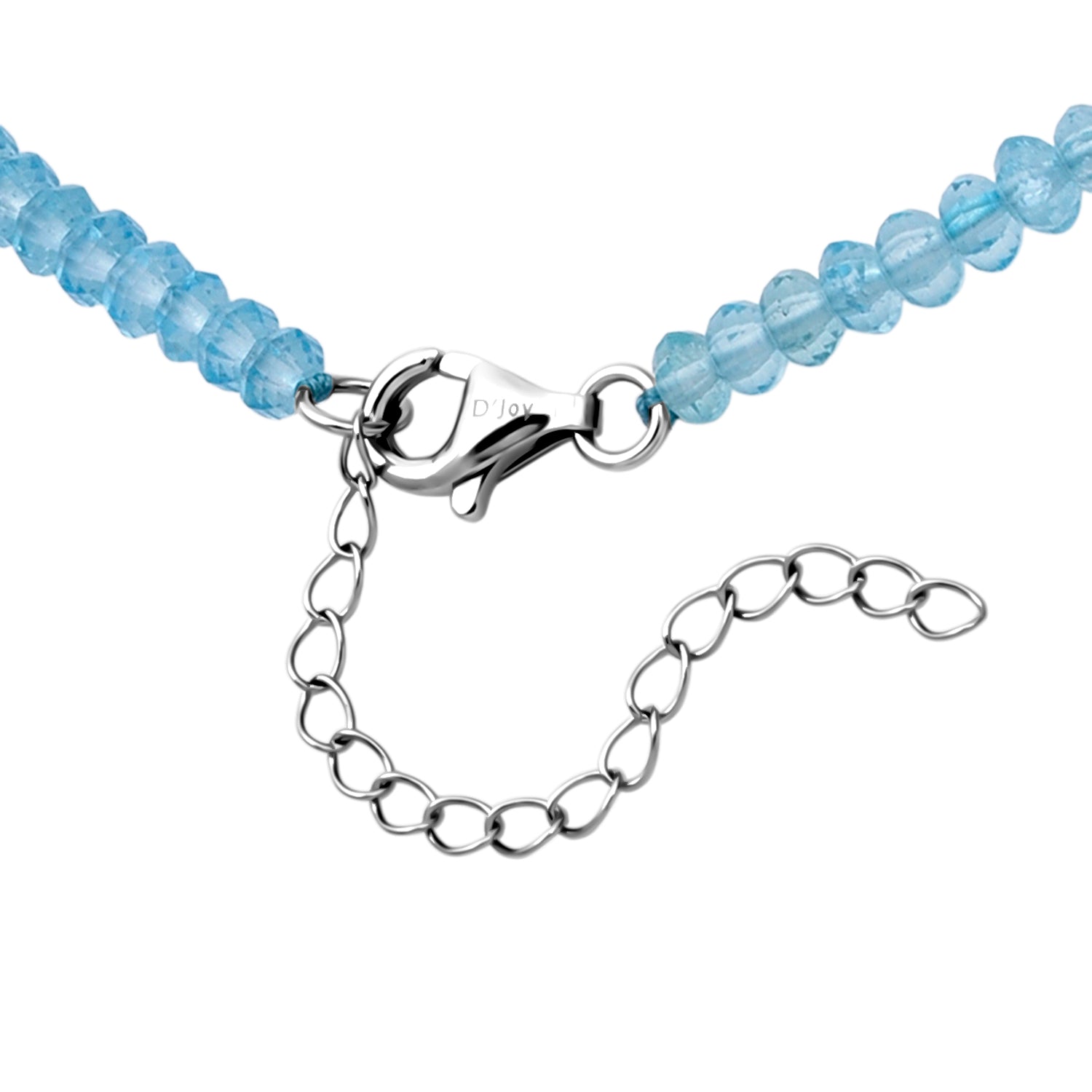 Swiss Blue Topaz Beads Necklace (Size - 18+2 Ext) in Rhodium Overlay Sterling Silver 45.00 Ct. V32520985 5