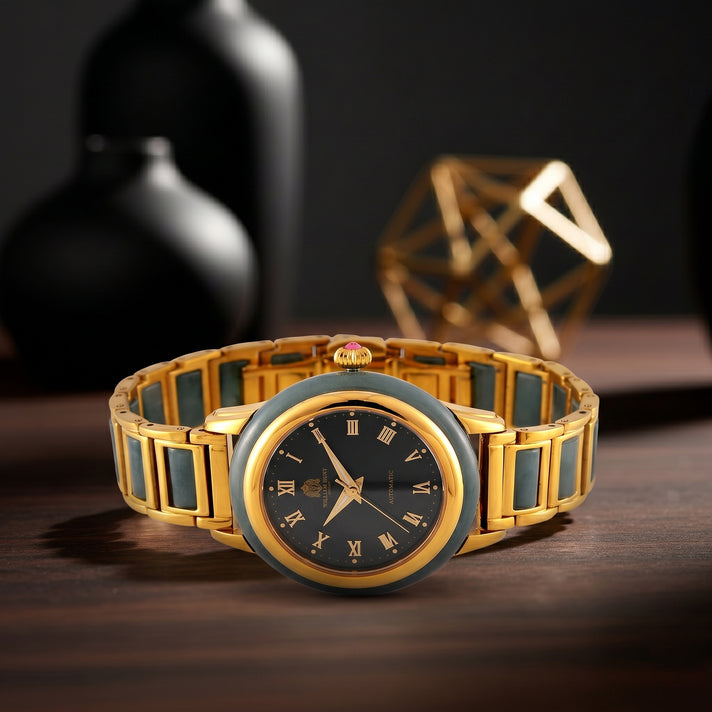 FINAL EVER COMMISSION -  Collectors Limited Edition William Hunt Automatic Movt. 3ATM Water Resistant Type A Natural Jadeite Watch with Blue Sapphire Crystal (36 mm - case) 8573617 2