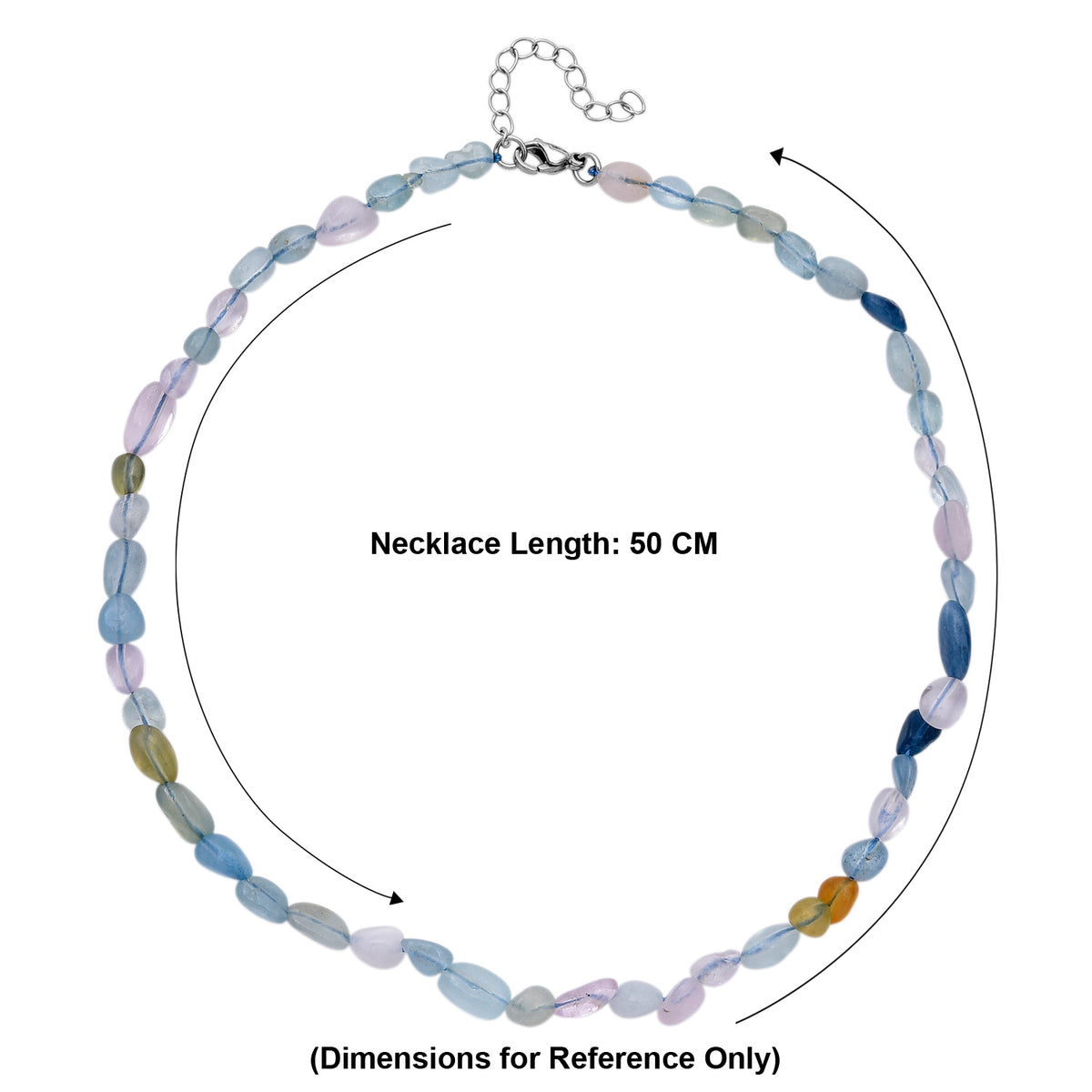 Multi Beryl Beads Necklace (Size - 18+2 Ext) 90.00 Ct. V32515373 6