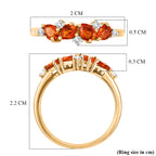 D'Joy - Natural Crimson Fire Opal & White Zircon Ring in Yellow Gold Plated Sterling Silver_8573953_5