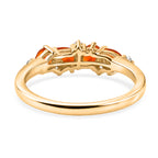 D'Joy - Natural Crimson Fire Opal & White Zircon Ring in Yellow Gold Plated Sterling Silver_8573959_4