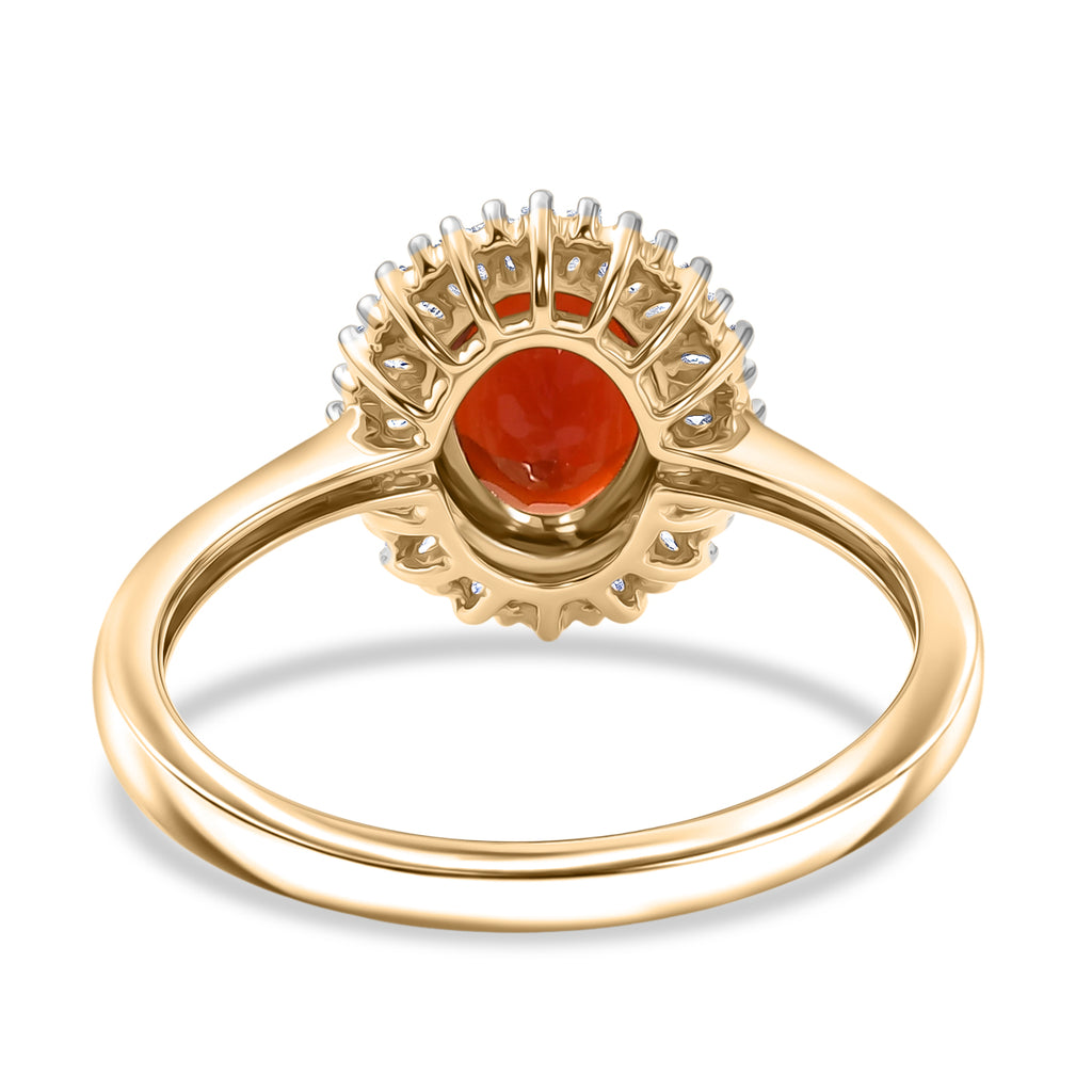 9K Yellow Gold AAAA Natural Crimson Fire Opal & Natural Diamond Halo Ring 1.10 Ct._8573968_4