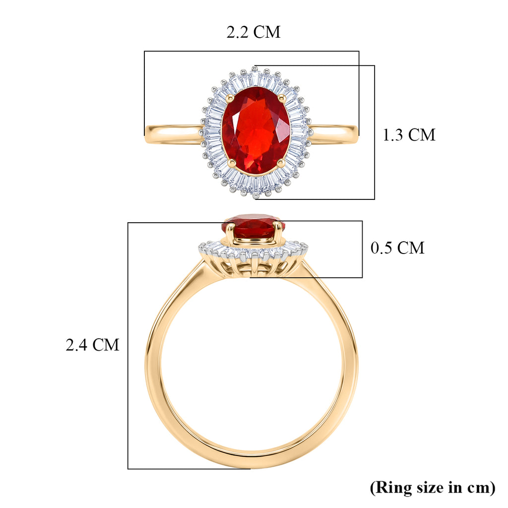 9K Yellow Gold AAAA Natural Crimson Fire Opal & Natural Diamond Halo Ring 1.10 Ct._8573968_5
