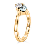 Royal Bali Collection - D'Joy Aquamarine & Moissanite Toi-et-Moi Ring in 18K Vermeil Yellow Gold Plated Sterling Silver_8574027_3