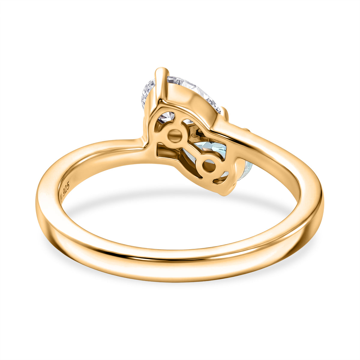 D'Joy Aquamarine &amp; Moissanite Toi-et-Moi Ring in 18K Vermeil Yellow Gold Plated Sterling Silver 8574027 5