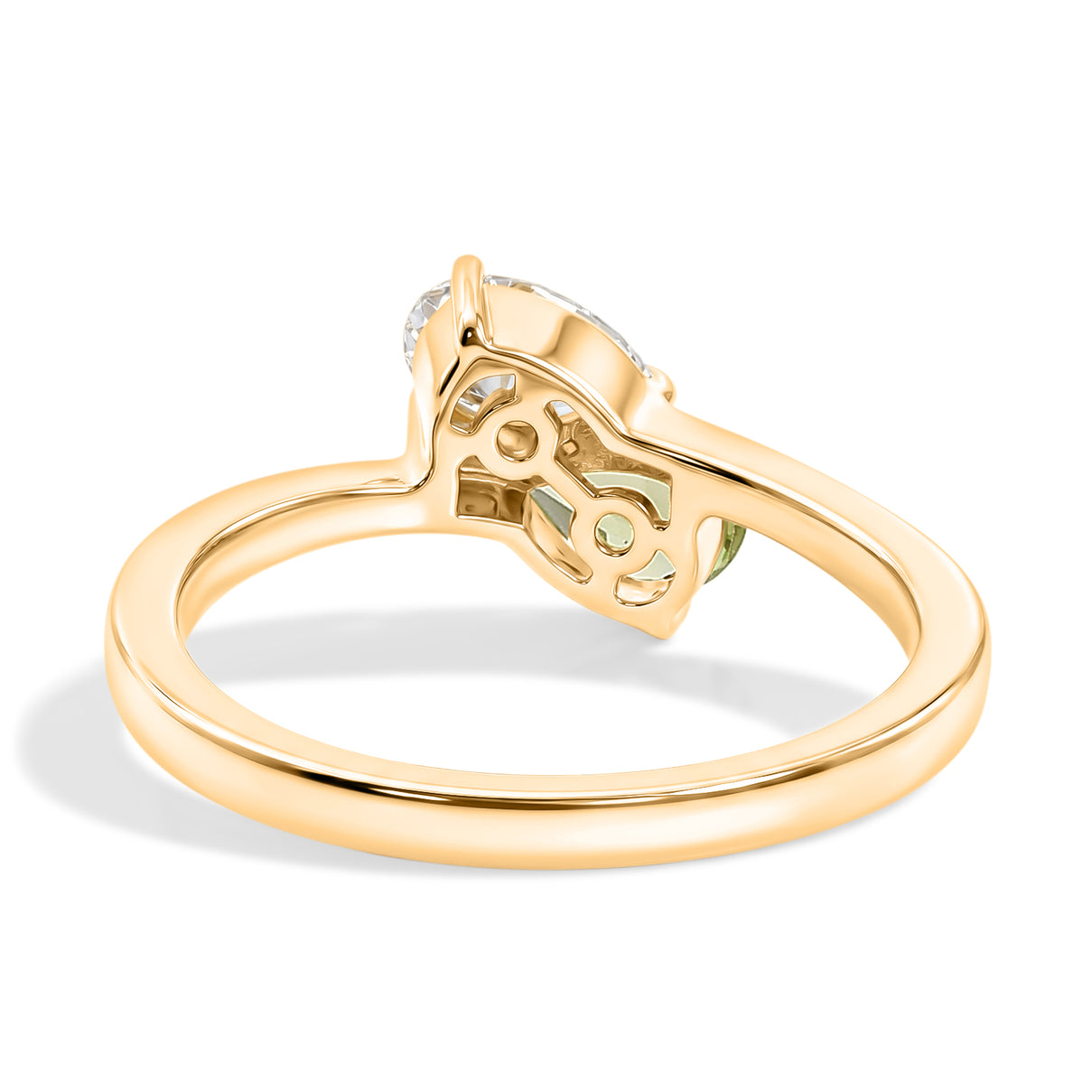 Royal Bali Collection - D'Joy Peridot &amp; Moissanite Toi-et-Moi Ring in 18K Vermeil Yellow Gold Plated Sterling Silver 8574124 6