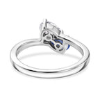 D'Joy - Masoala Sapphire & Moissanite Toi-et-Moi Ring in Rhodium Overlay Sterling Silver 1.00 Ct._8574175_4