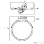 D'Joy - Skyblue Topaz & Moissanite Toi-et-Moi Ring in Rhodium Overlay Sterling Silver_8574244_5