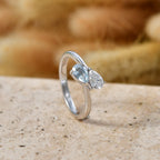 D'Joy - Skyblue Topaz & Moissanite Toi-et-Moi Ring in Rhodium Overlay Sterling Silver_8574245_2