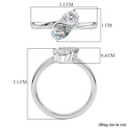 D'Joy - Skyblue Topaz & Moissanite Toi-et-Moi Ring in Rhodium Overlay Sterling Silver_8574245_5